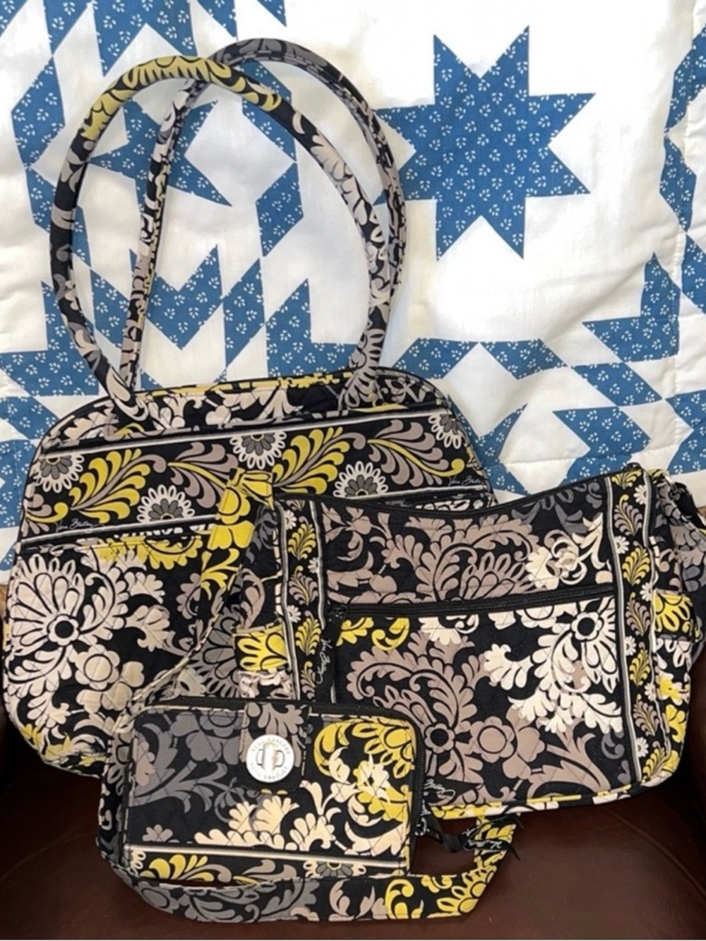 Vera Bradley “RETIRED” Quilted 3 Piece Set Baroque pattern